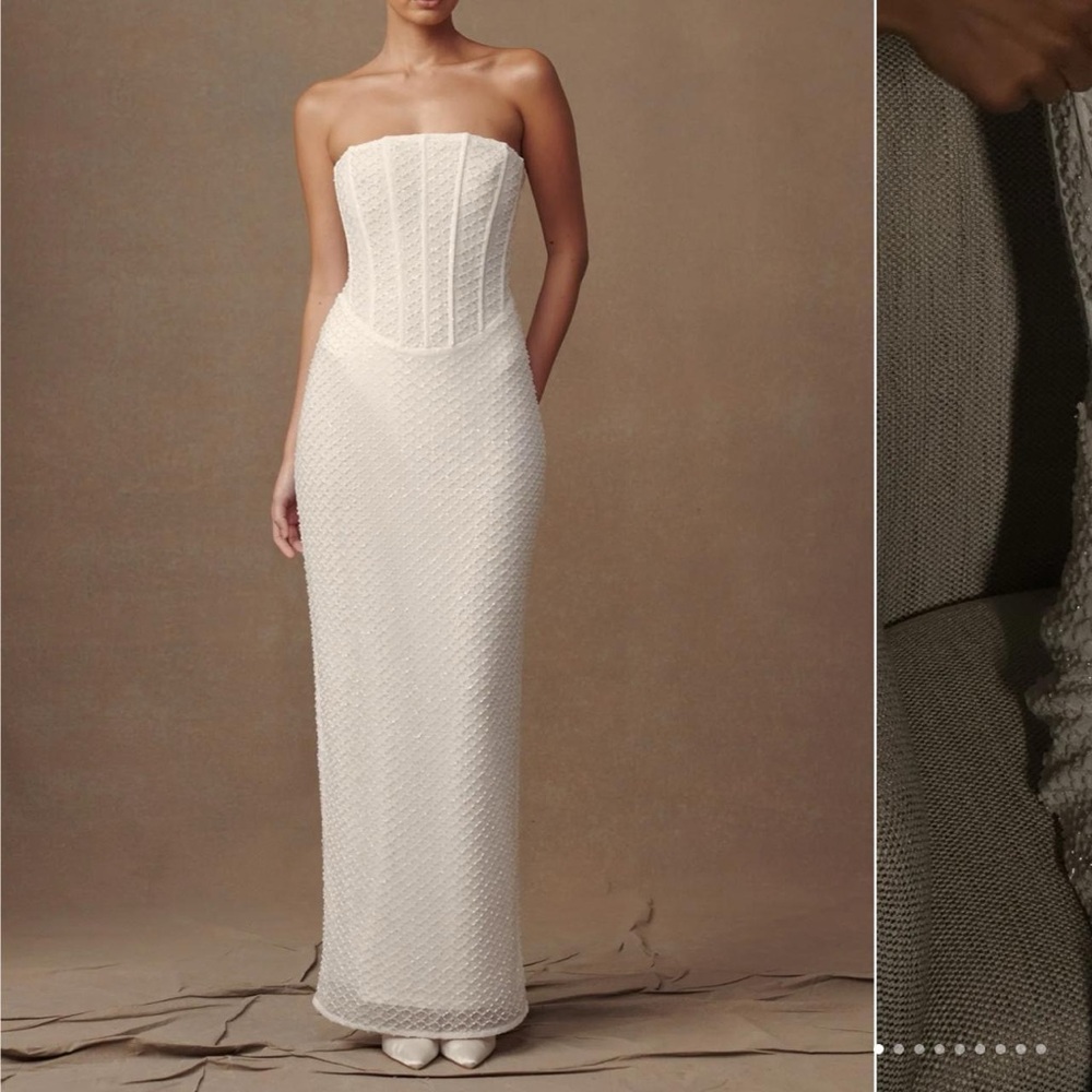 GEMMA Meshki Size Small White Embellished Dress